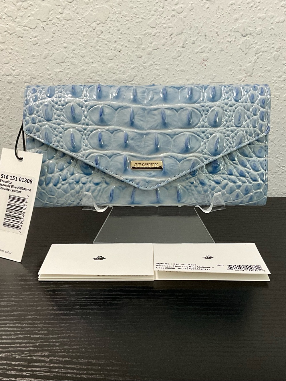 Brahmin Veronica HEAVENLY BLUE MELBOURNE Envelope Wallet NWT